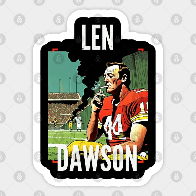 Len Dawson Halftime smoke cigarettes , Kansas city chiefs Sticker by Nasromaystro